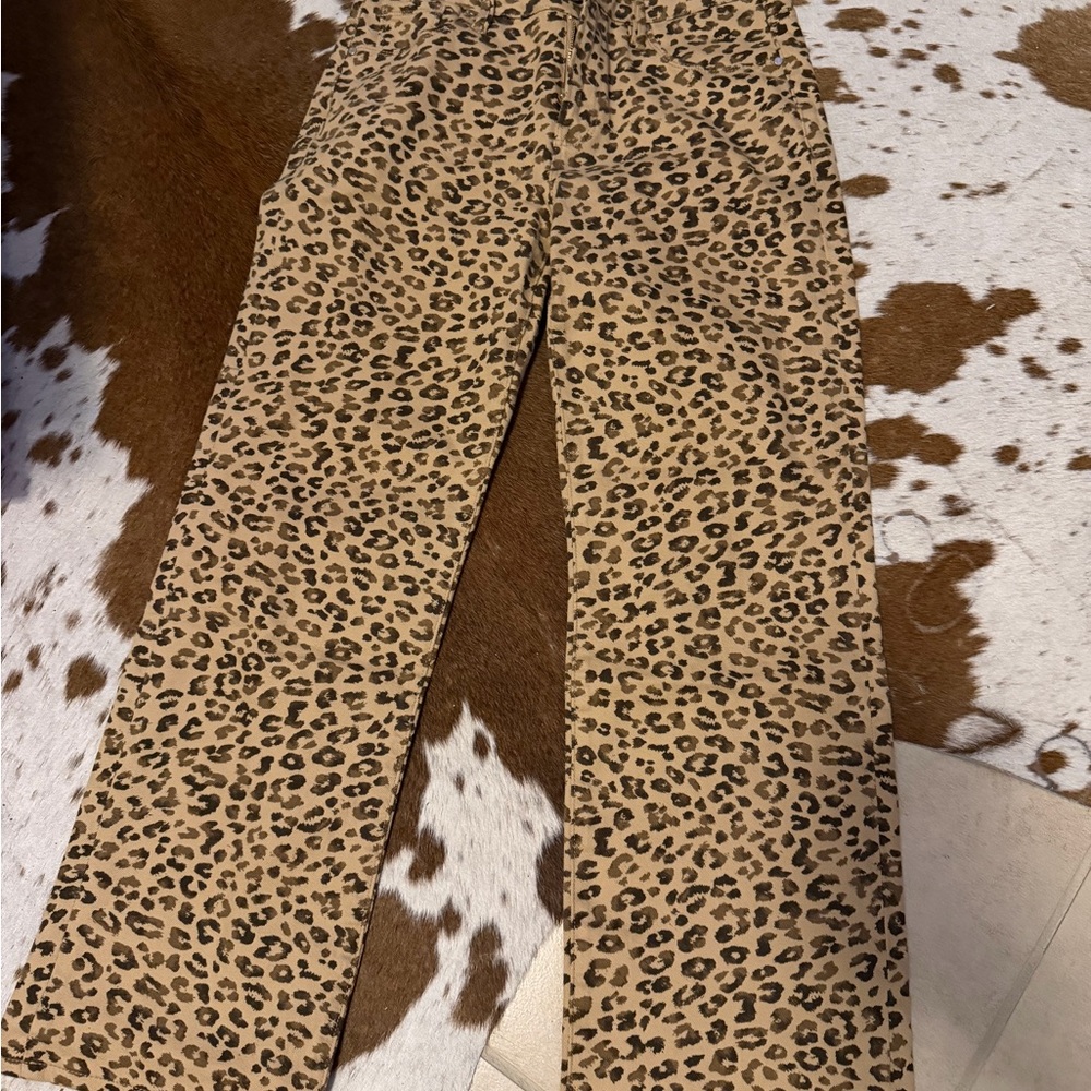 Leopard Print Women’s Jeans - Tan